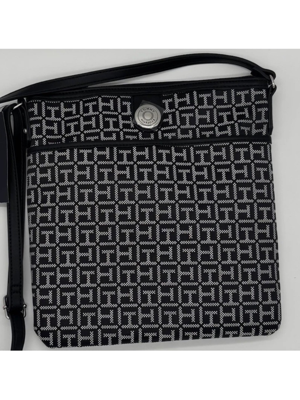 Tommy Hilfiger Black & White Signature Crossbody Bag